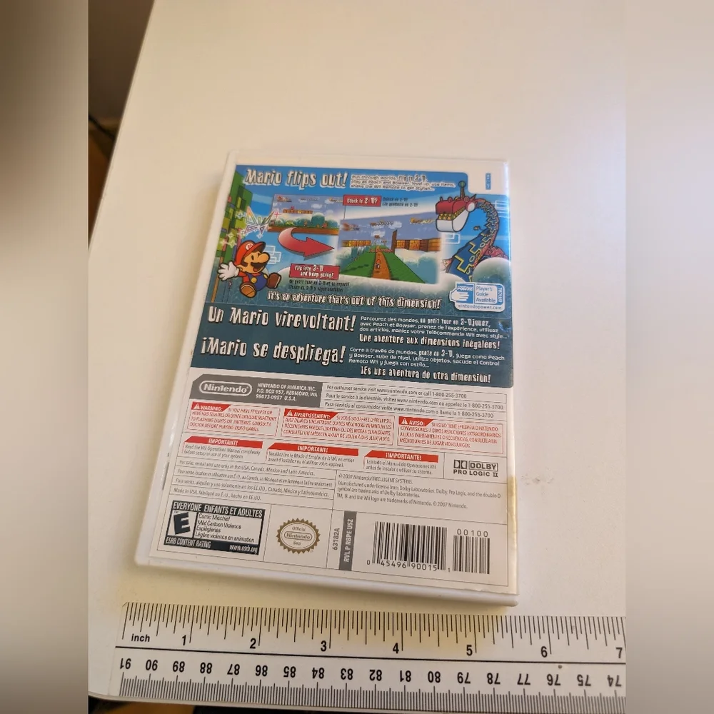 Nintendo Super Paper Mario Wii 2007, w instructions Original Owner, Tested